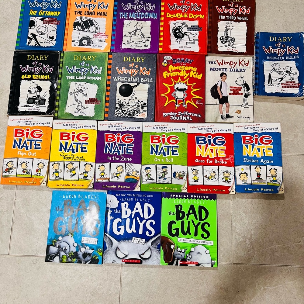 Diary of a Wimpy Kid and Big Nate Book Collection 20 books